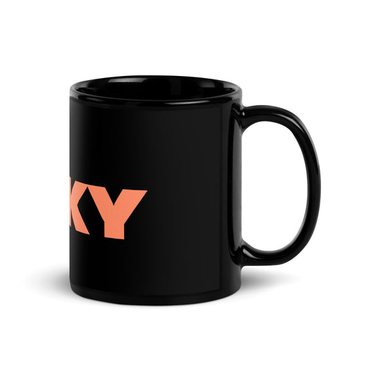 Black Glossy Mug with Logo