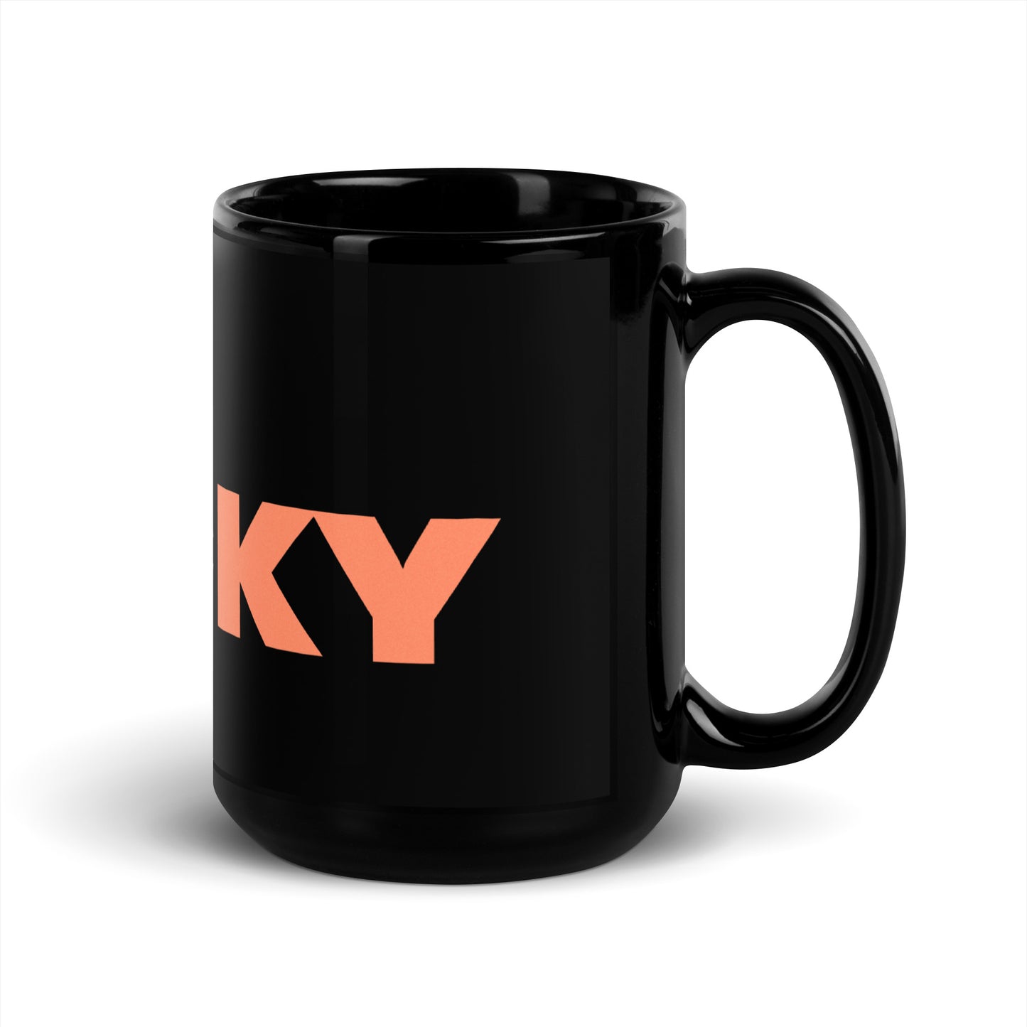 Black Glossy Mug with Logo